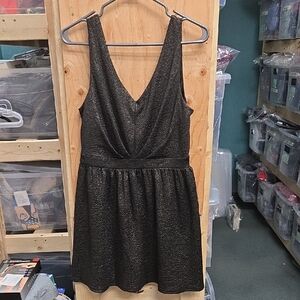 One Clothing Size L Shimmering Black and Gold Mini Dress
